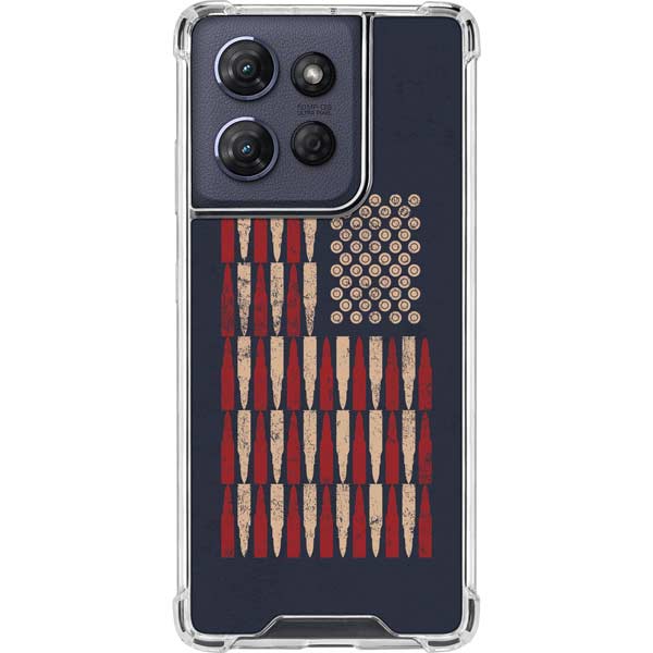 Blue Bullet American Flag Moto G 5G (2025) Clear Case