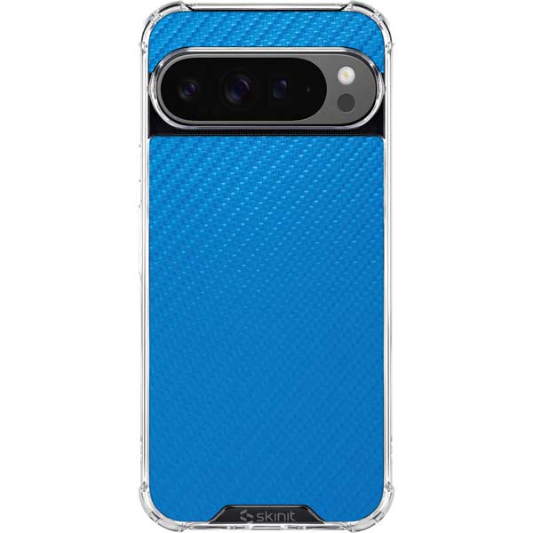 Blue Carbon Fiber Specialty Texture Material Google Pixel 10 Pro Clear Case