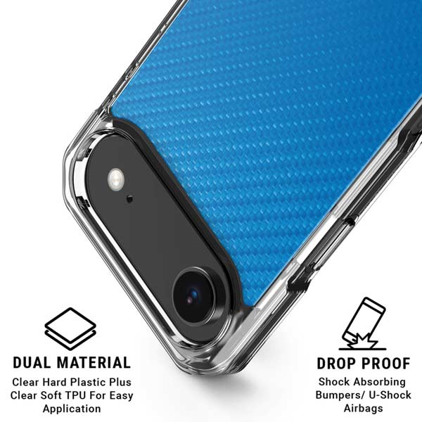 Blue Carbon Fiber Specialty Texture Material iPhone 17 Air Clear Case