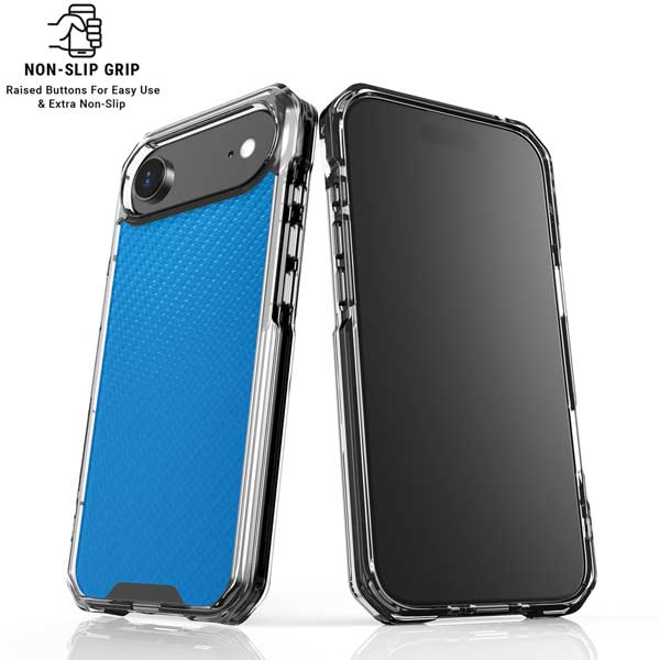 Blue Carbon Fiber Specialty Texture Material iPhone 17 Air Clear Case