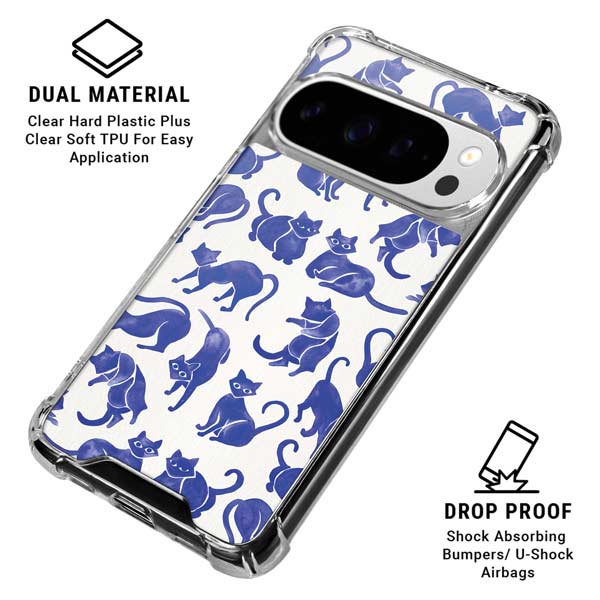 Blue Cats by Cat Coq Google Pixel 10 Pro Clear Case