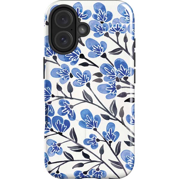 Blue Cherry Blossoms by Cat Coq iPhone 16 Plus Magsafe Impact Case