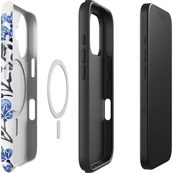 Blue Cherry Blossoms by Cat Coq iPhone 16 Plus Magsafe Impact Case