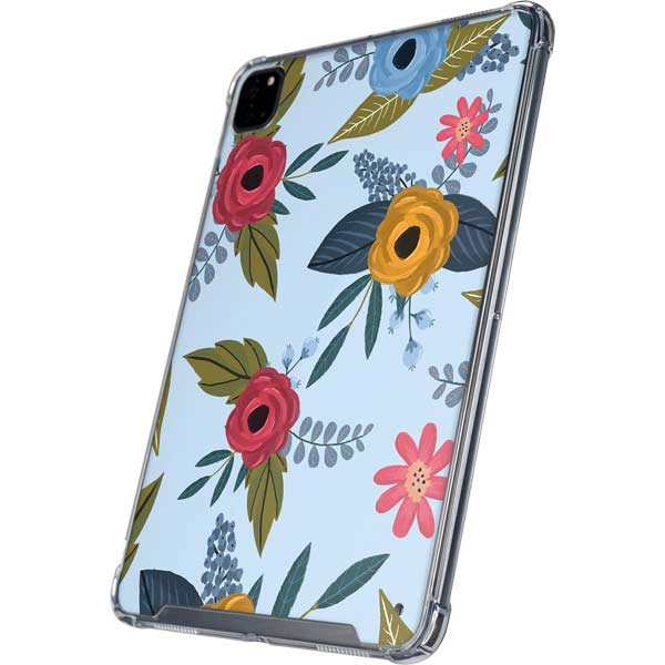 Blue Fall Flowers iPad Cases