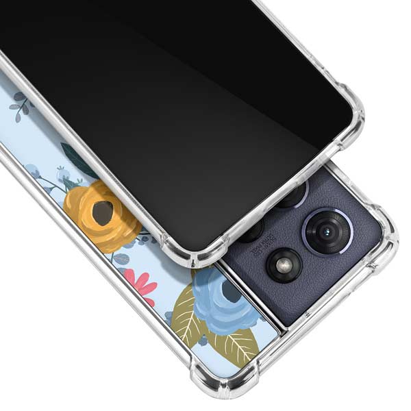 Blue Fall Flowers Moto G 5G (2025) Clear Case
