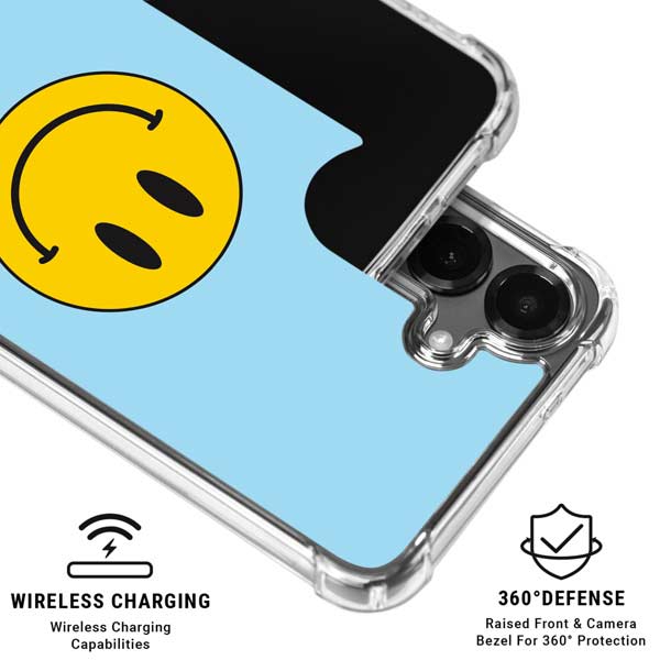 Blue Happy Face Galaxy S26 Clear Case