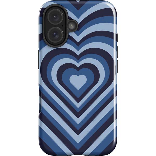 Blue Heart Pattern iPhone 17 Impact Case