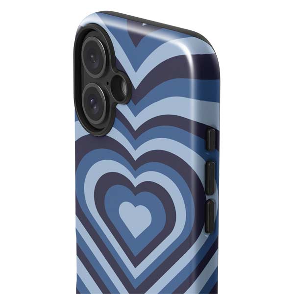 Blue Heart Pattern iPhone 17 Impact Case