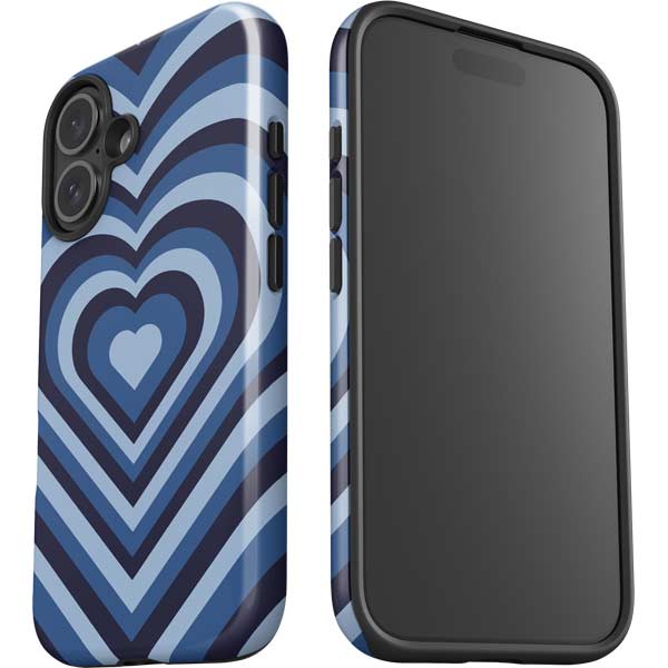 Blue Heart Pattern iPhone 17 Impact Case