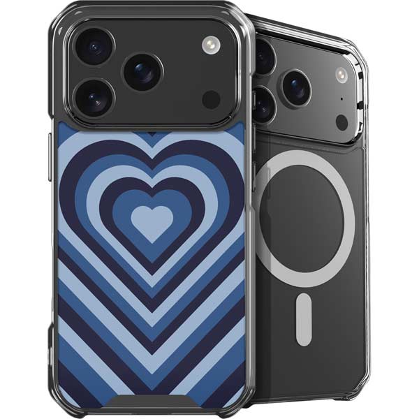 Blue Heart Pattern iPhone 17 Pro MagSafe Case