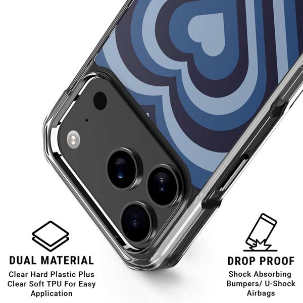 Blue Heart Pattern iPhone 17 Pro MagSafe Case