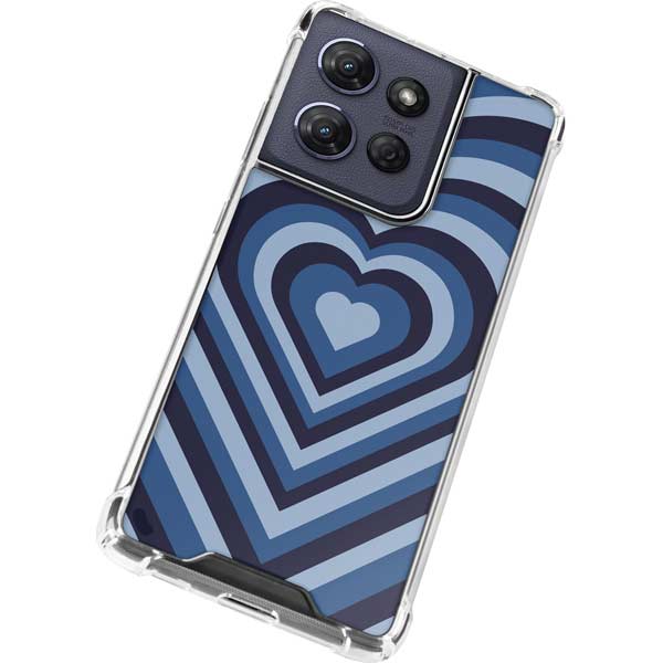 Blue Heart Pattern Moto G 5G (2025) Clear Case