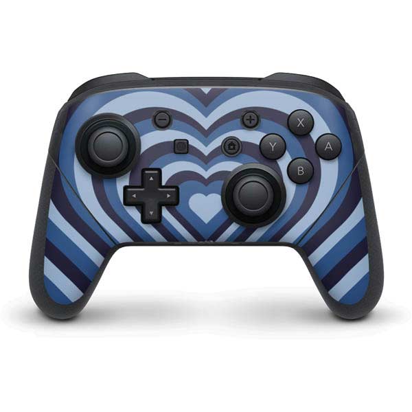 Blue Heart Pattern Nintendo Skins