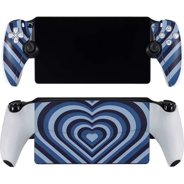 Blue Heart Pattern PlayStation PS5 Skins