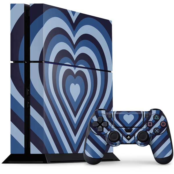 Blue Heart Pattern PlayStation PS4 Skins