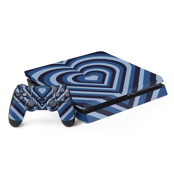 Blue Heart Pattern PlayStation PS4 Skins