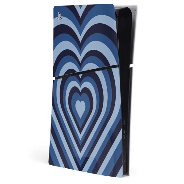 Blue Heart Pattern PlayStation PS5 Skins