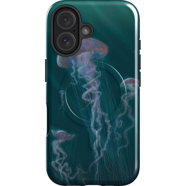 Blue Jellyfish by Vincent Hie iPhone 16 Plus Magsafe Impact Case