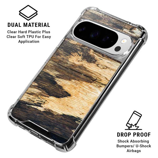Blue Resin Wood Google Pixel 10 Pro Clear Case