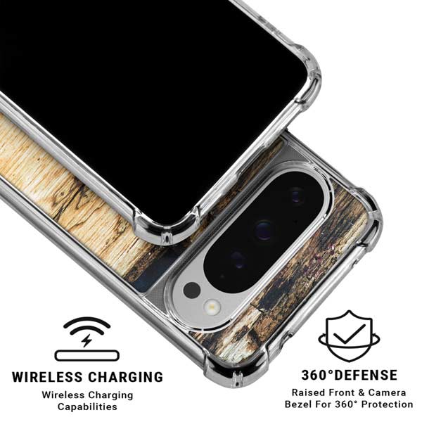 Blue Resin Wood Google Pixel 10 Pro Clear Case