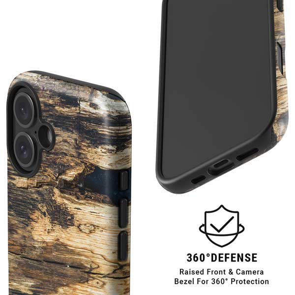 Blue Resin Wood iPhone 16 Magsafe Impact Case