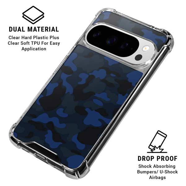 Blue Street Camo Google Pixel 10 Pro Clear Case