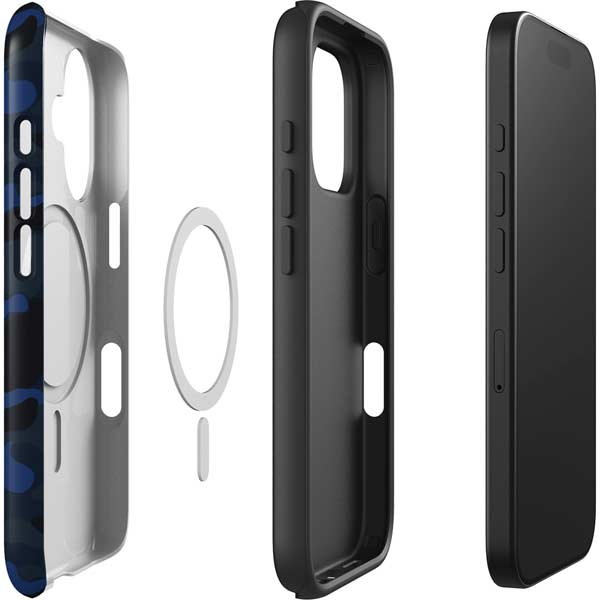 Blue Street Camo iPhone 16 Magsafe Impact Case