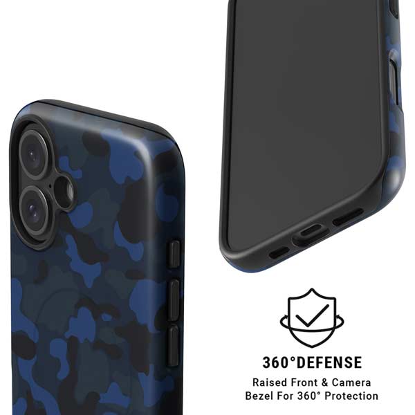 Blue Street Camo iPhone 16 Magsafe Impact Case