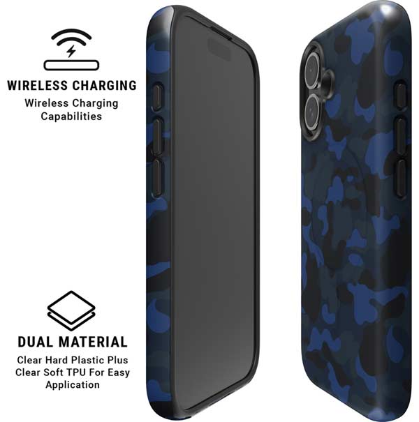 Blue Street Camo iPhone 16 Magsafe Impact Case