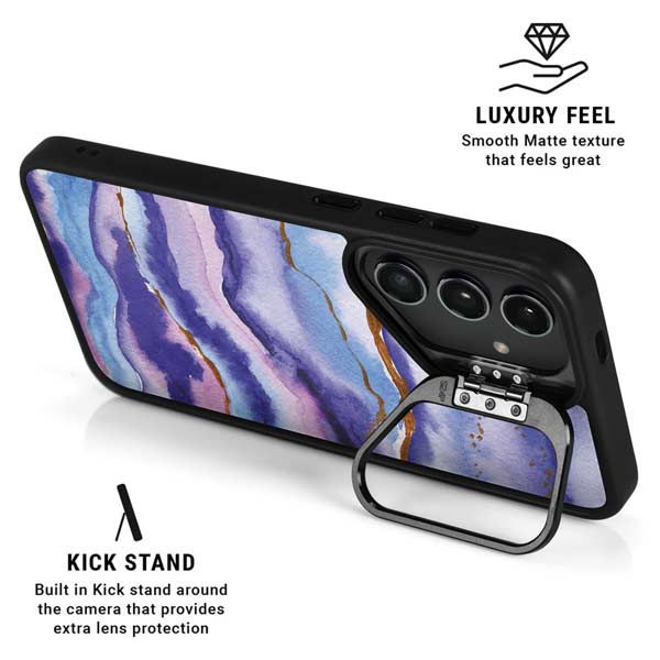 Blue Violet Watercolor Geode Galaxy S26 Kickstand Case
