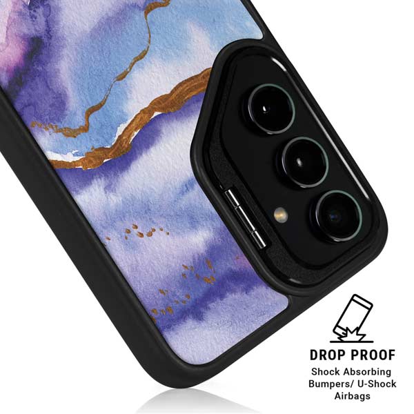 Blue Violet Watercolor Geode Galaxy S26 Kickstand Case