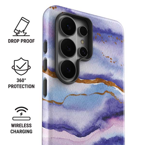 Blue Violet Watercolor Geode Galaxy S26 Ultra Impact Case – Skinit