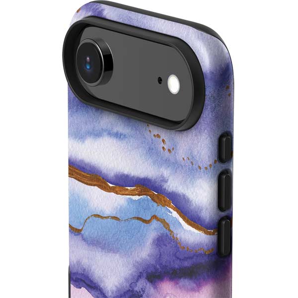 Blue Violet Watercolor Geode iPhone 17 Air Impact Case