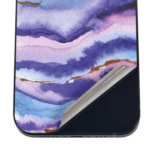 Blue Violet Watercolor Geode iPhone 17 Air Skin