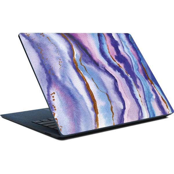 Blue Violet Watercolor Geode Surface Laptop Skin