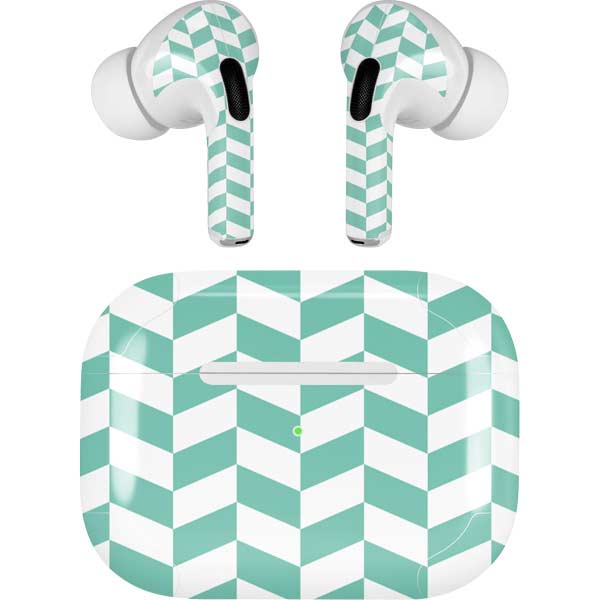 Blue White Chevron AirPods Skins