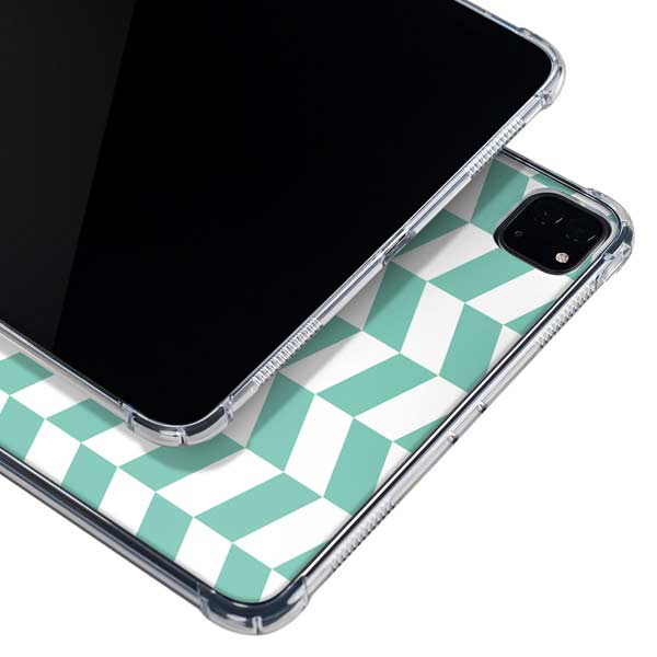 Blue White Chevron iPad Pro 11in (2024) Clear Case