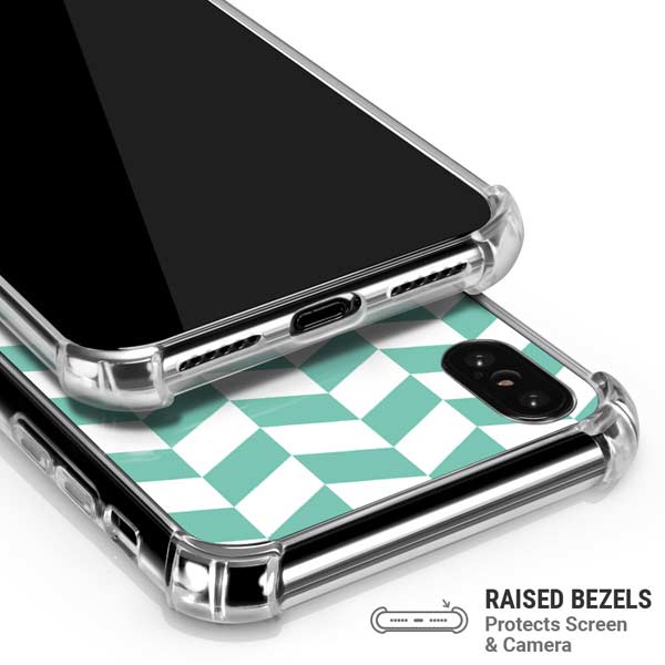 Blue White Chevron iPhone X/XS Clear Case