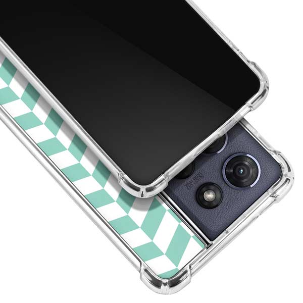 Blue White Chevron Moto G 5G (2025) Clear Case