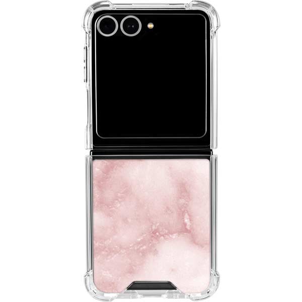 Blush Marble Galaxy Z Flip7 Clear Case