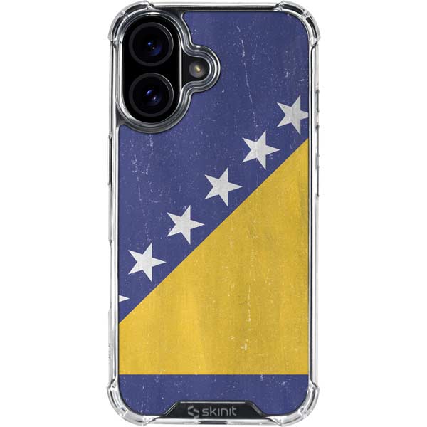 Bosnia and Herzegovina Flag Distressed iPhone 17 Clear Case