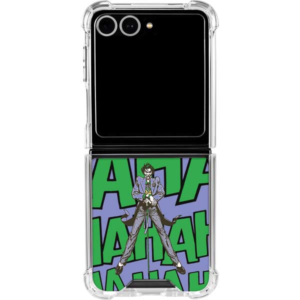 DC Comics The Joker Vintage pose pattern Galaxy Z Flip7 Clear Case