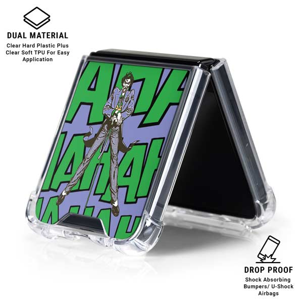 DC Comics The Joker Vintage pose pattern Galaxy Z Flip7 Clear Case