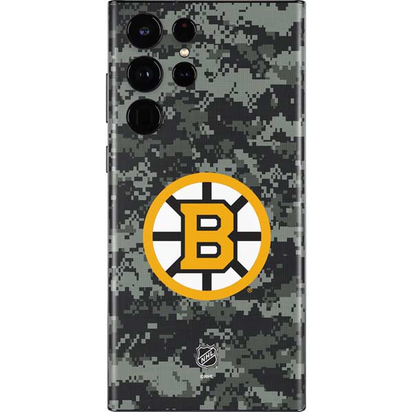 NHL Boston Bruins Camo Galaxy S22 Ultra Skin