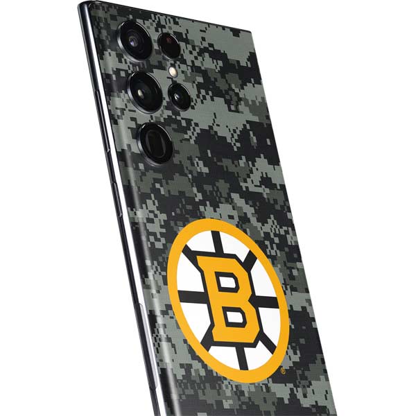 NHL Boston Bruins Camo Galaxy S22 Ultra Skin