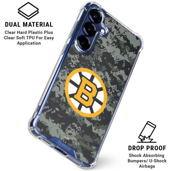 NHL Boston Bruins Camo Galaxy S25 Plus Clear Case