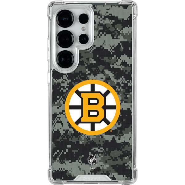 NHL Boston Bruins Camo Galaxy S25 Ultra Clear Case