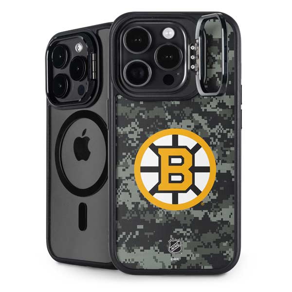 NHL Boston Bruins Camo iPhone 14 Pro Kickstand Case