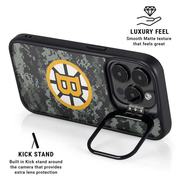 NHL Boston Bruins Camo iPhone 14 Pro Kickstand Case
