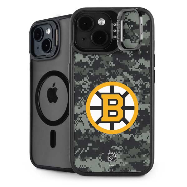 NHL Boston Bruins Camo iPhone 15 Kickstand Case